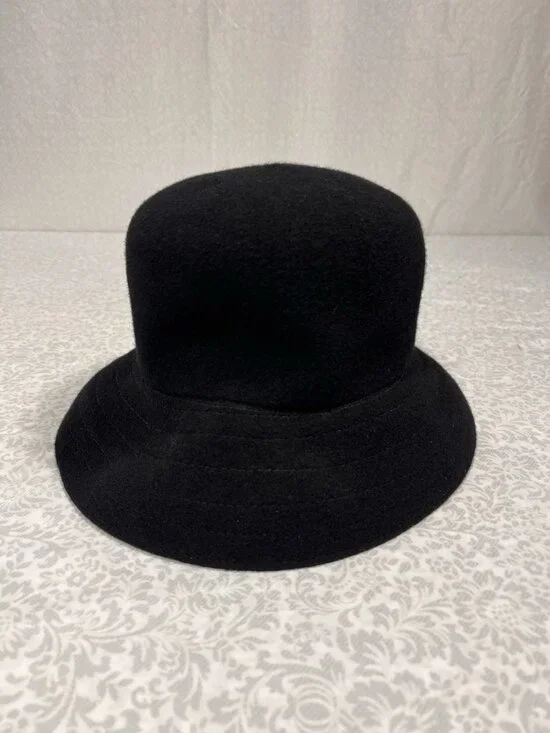 Vtg Kangol Bucket Hat UK Black Wool Angora 90s Hip Hop Streetwear Sz Regular - Picture 6 of 11